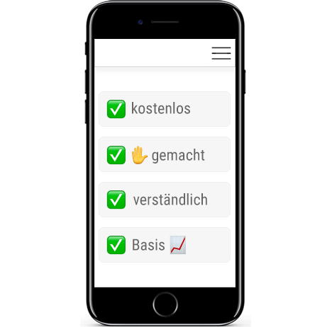 Smartphone mit Checkliste: kostenlos, handgemacht, verständlich, Basis für eine Optimierung